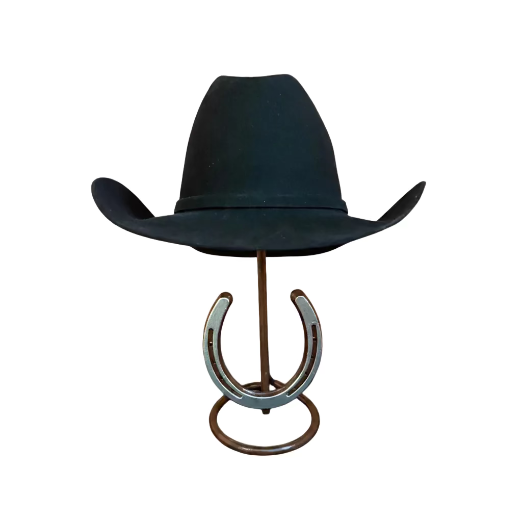 American Made Cowboy Hat Stand with Genuine Horseshoe CT