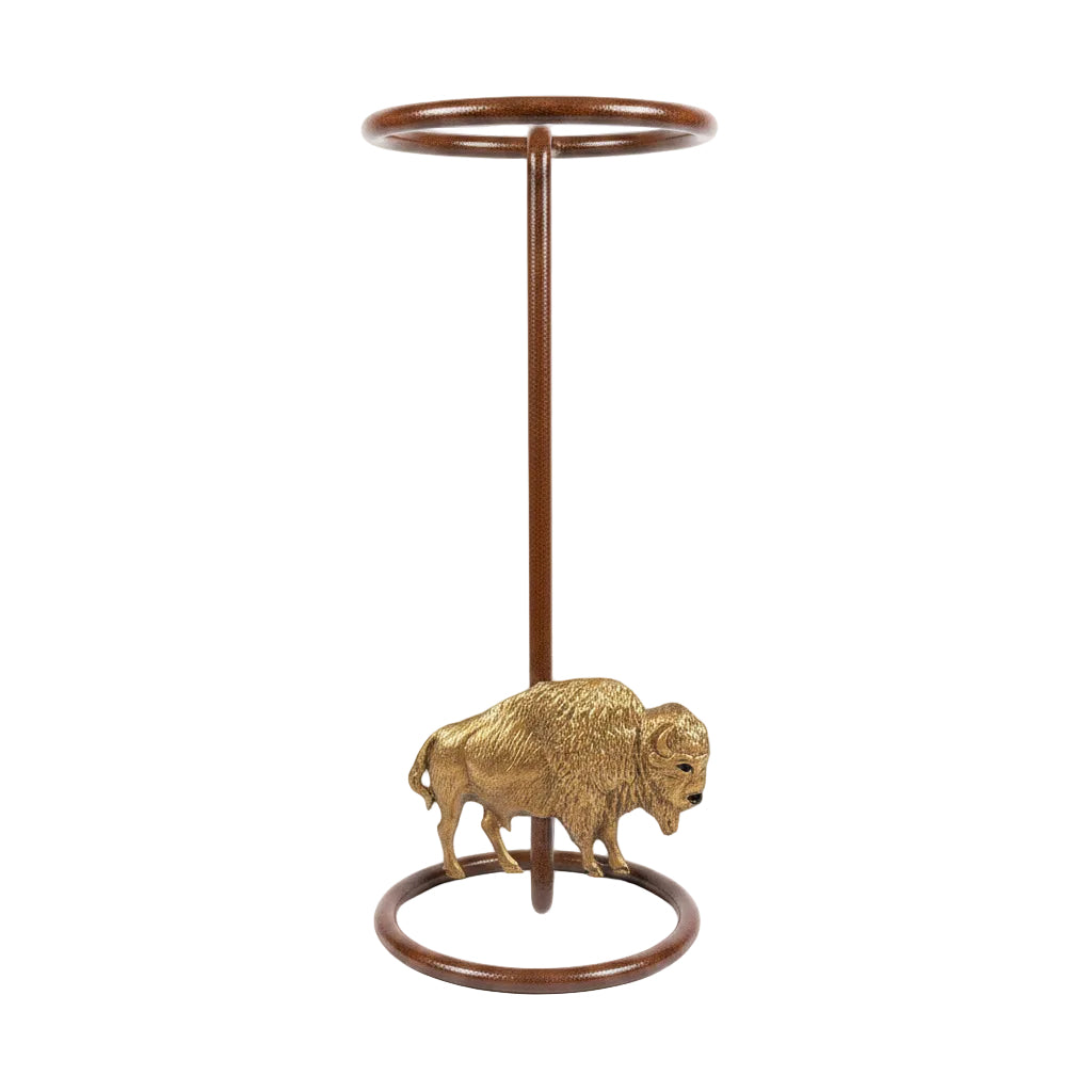 American Made Cowboy Hat Stand with Bison – Rustic Hat Display | Mark Christopher Collection