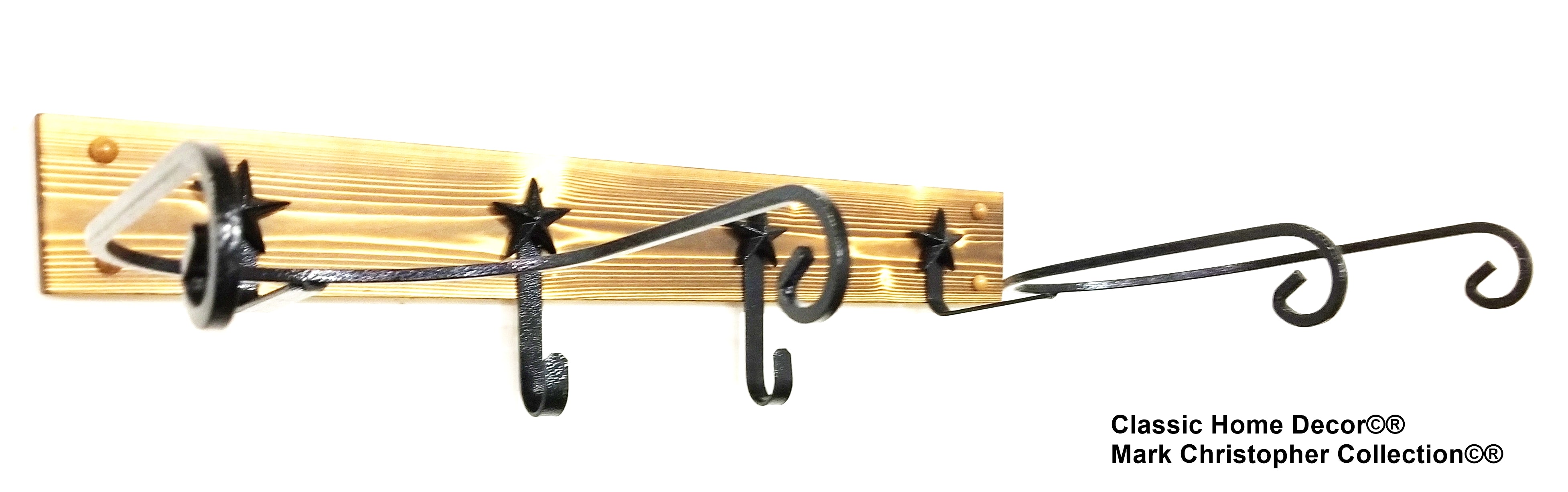 American Made Cowboy Hat Holder Wood 2 hat 2 hook Charred