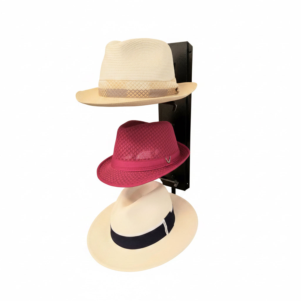 American Made Crown Up Three Hat Rack Black by Mark Christopher Collection