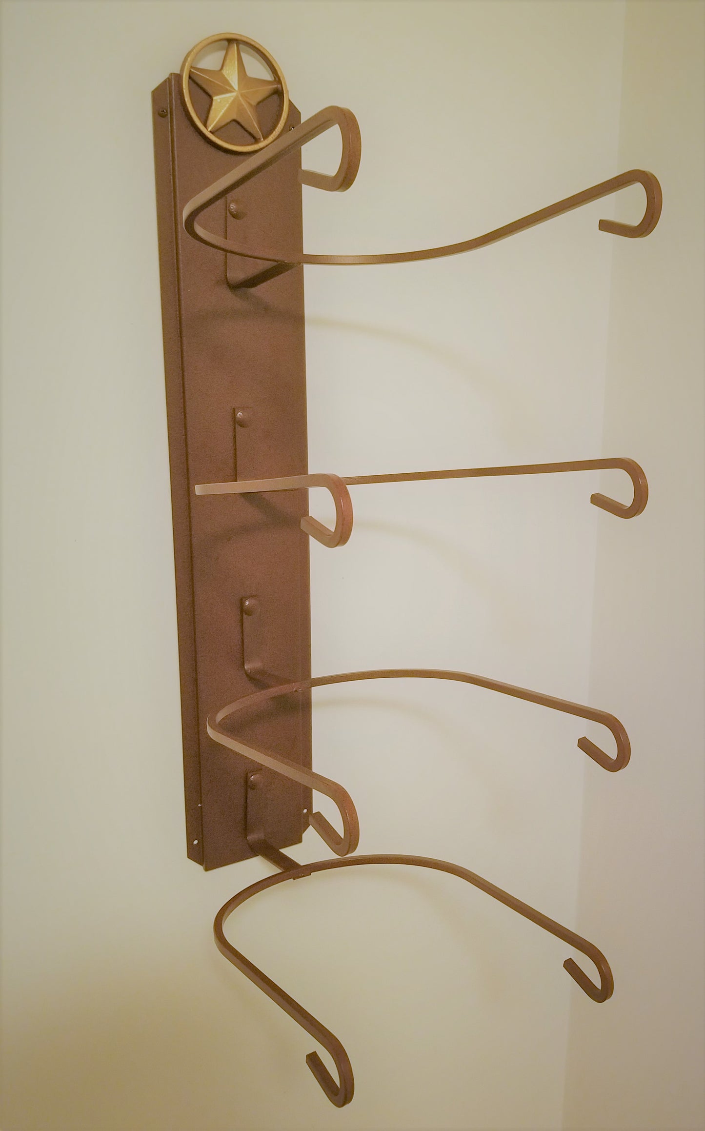 American Made 4 Hat Cowboy Hat Rack with Lone Star – Wall Mounted Rust | Mark Christopher Collection
