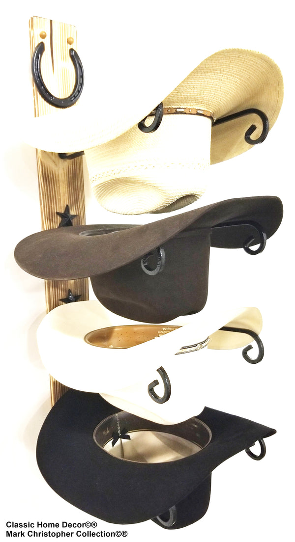 American Made Cowboy Hat Rack Charred 4 HS