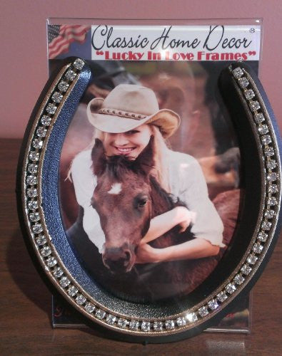 Genuine Lucky Rhinestone Embellished Horseshoe 466BL/BLK