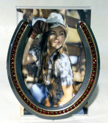 Genuine Lucky Rhinestone Embellished Horseshoe 466REDBL/GM