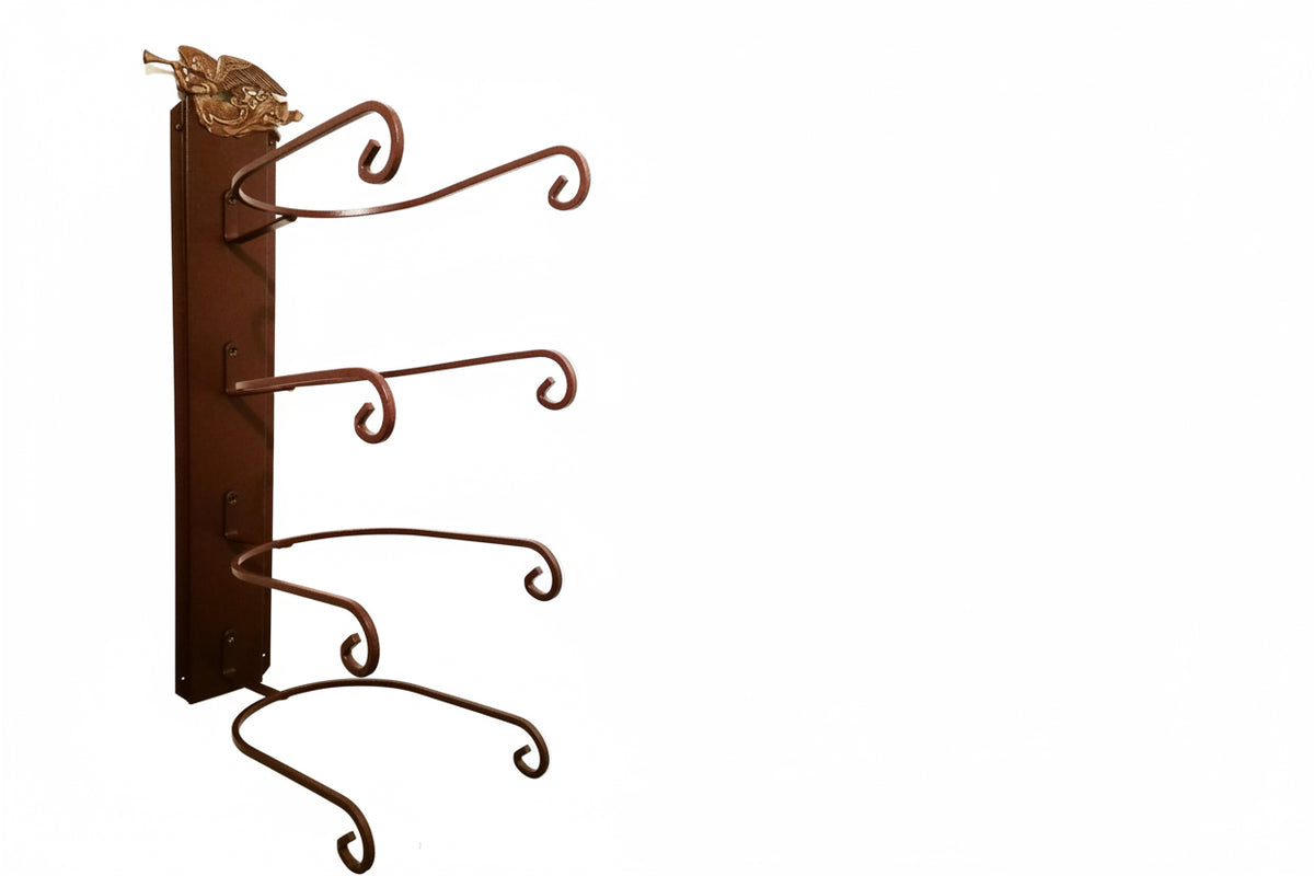 American Made Cowboy Hat Rack with Angel – 4 Hat Wall Mount, Steel Western Hat Holder, Mark Christopher Collection