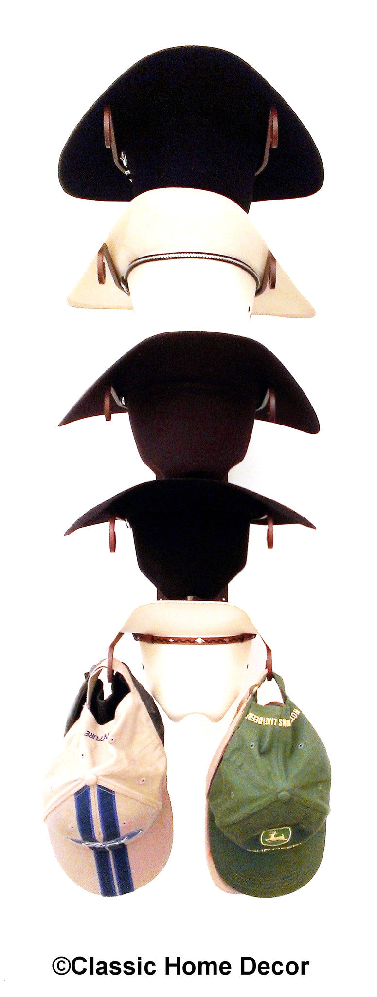 American Made Cowboy Hat Holder Rust with Gold Stars 5 tier