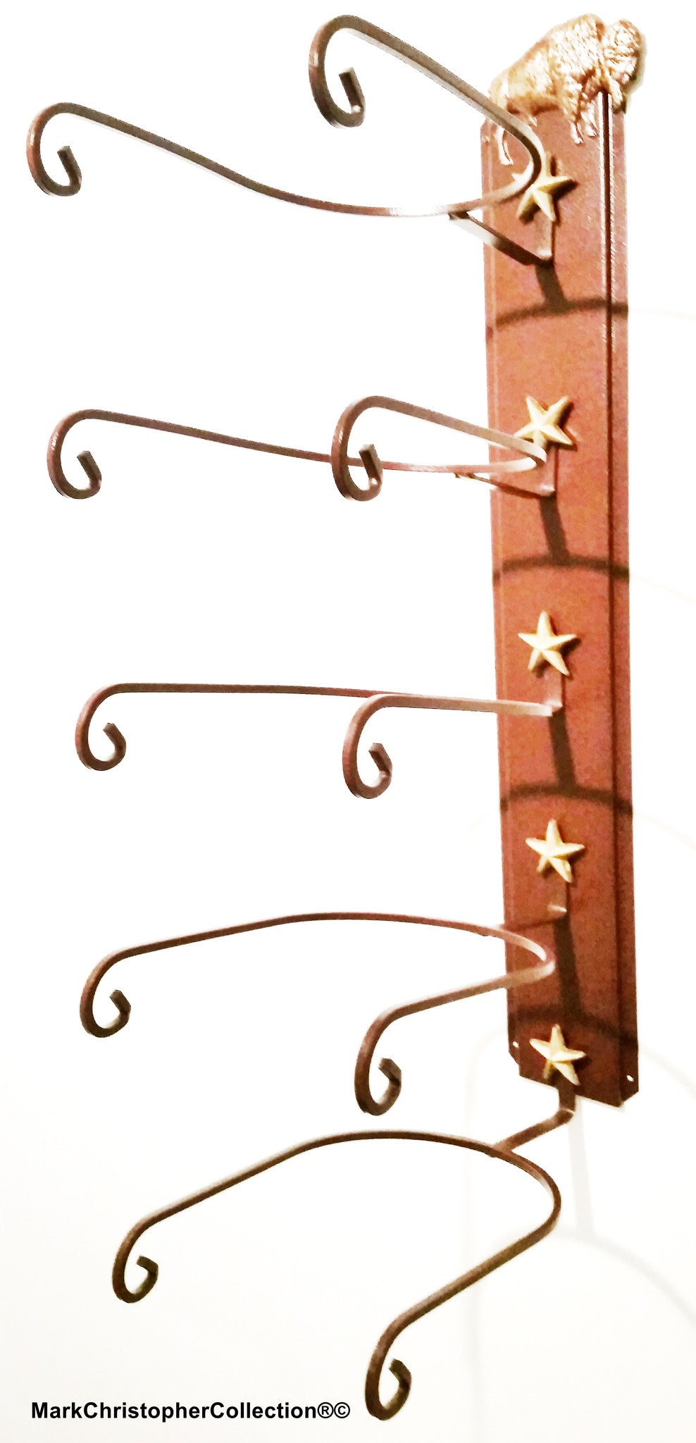 American Made Cowboy Hat Holder Bison 5 tier with Gold Stars