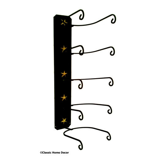 American Made Cowboy Hat Holder Black with Gold Stars FB
