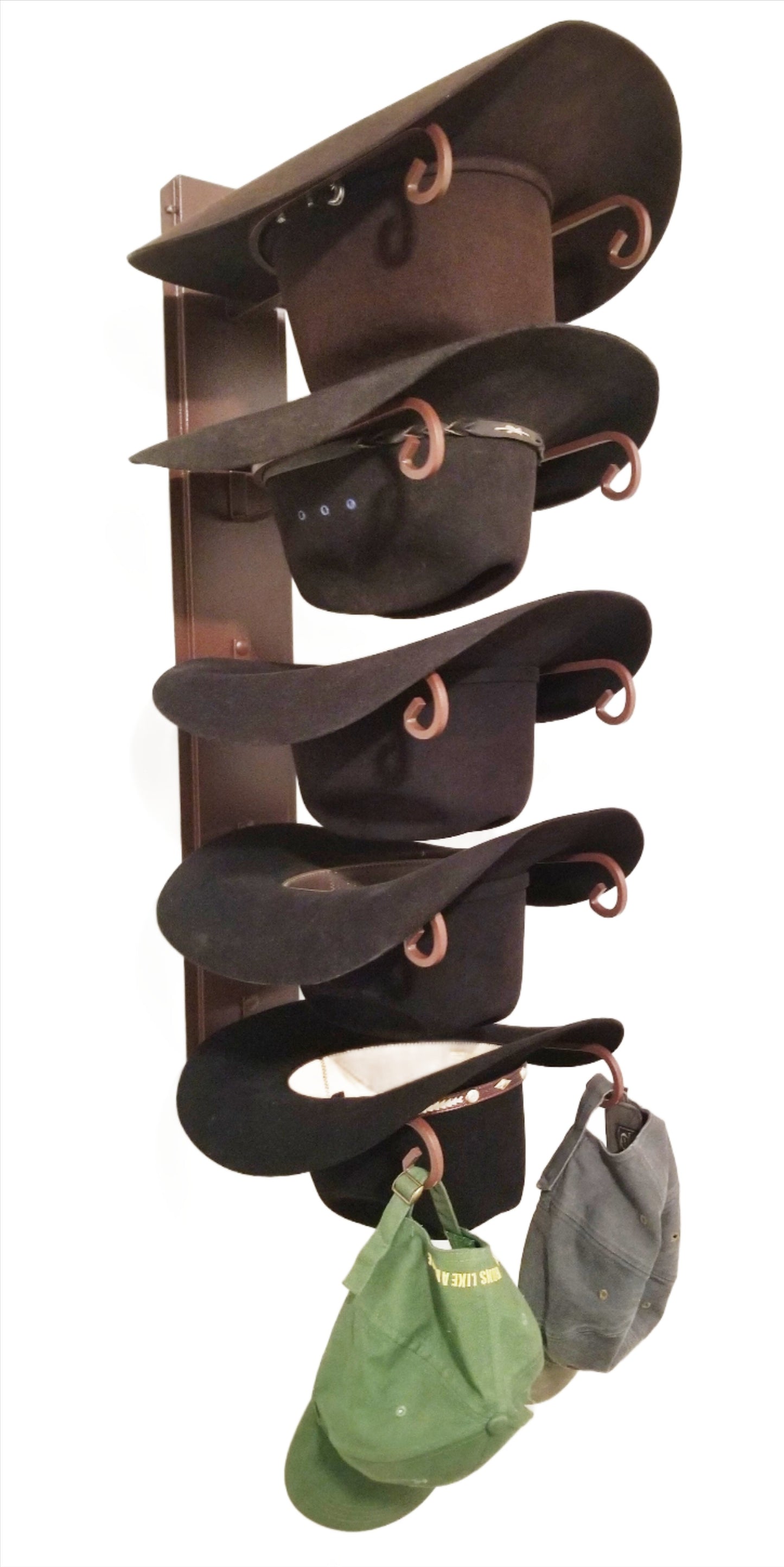 American Made 5 Hat Cowboy Hat Rack – Wall Mounted Rust | Mark Christopher Collection