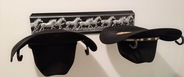 American Made Western Hat Holder 666 Runninghorses Black