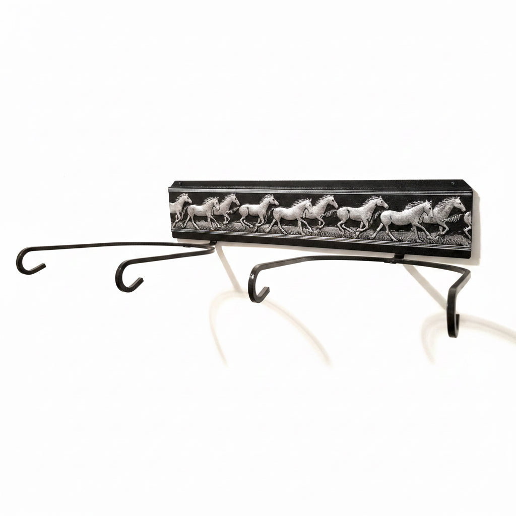 American Made Western Hat Holder 666 Runninghorses Black