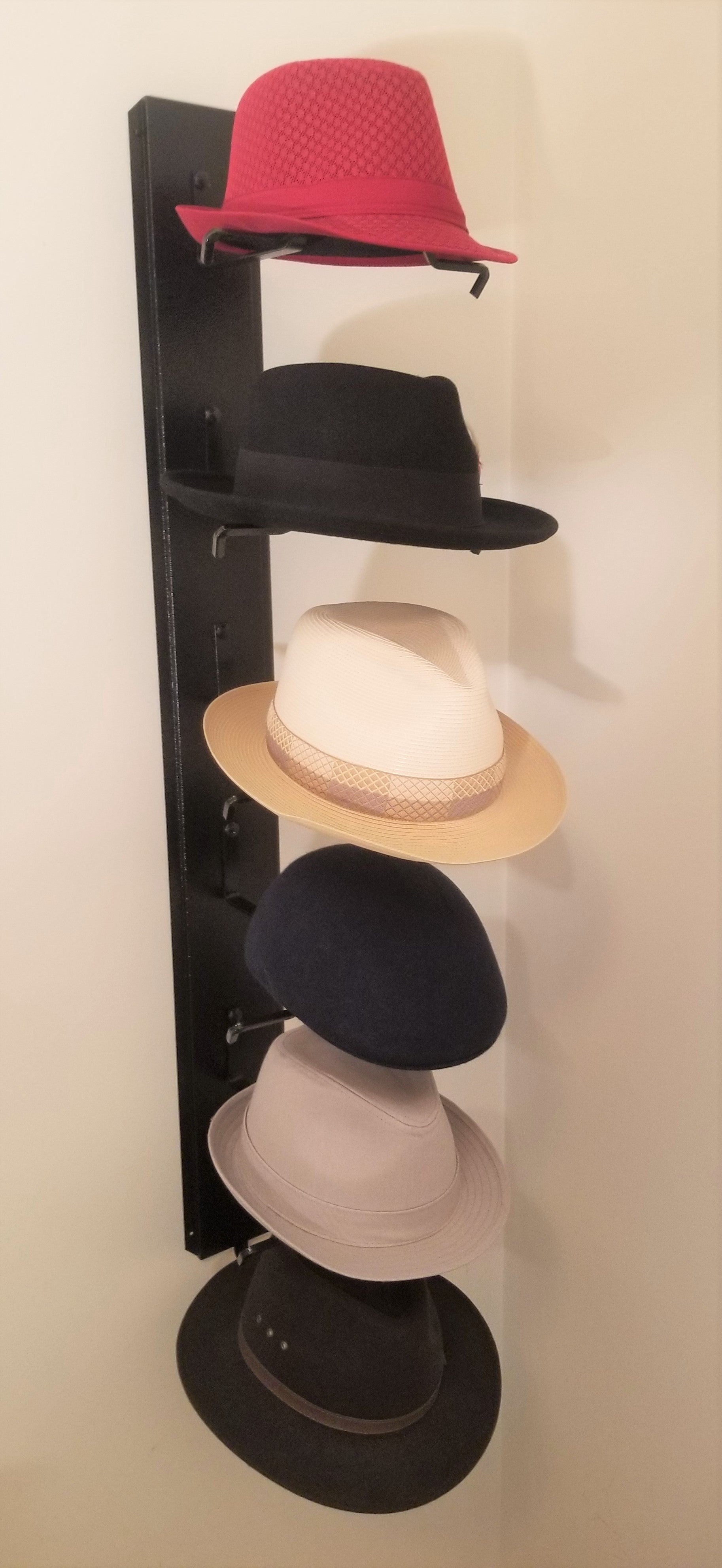 American Made Crown Up Six Hat Rack Black by Mark Christopher Collecti