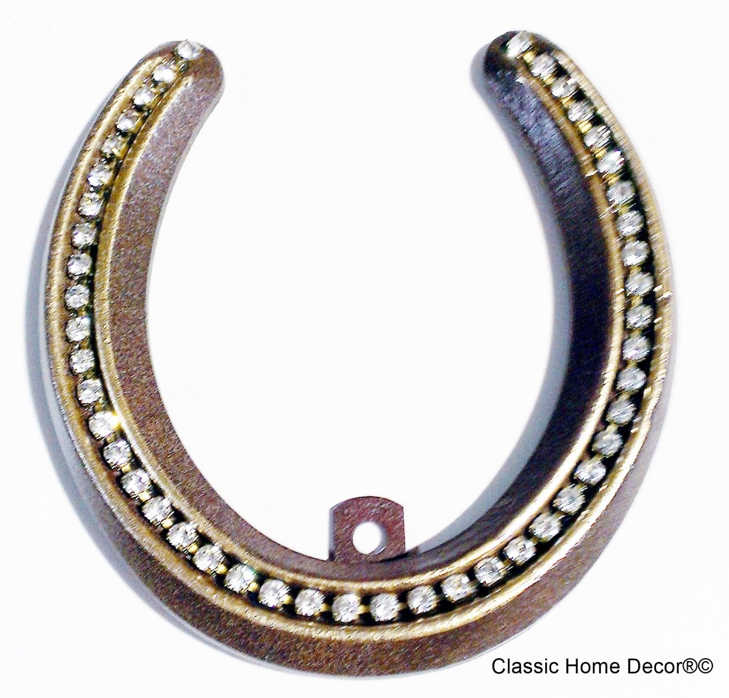 Lucky Lady Horseshoe with Rhinestones Rust