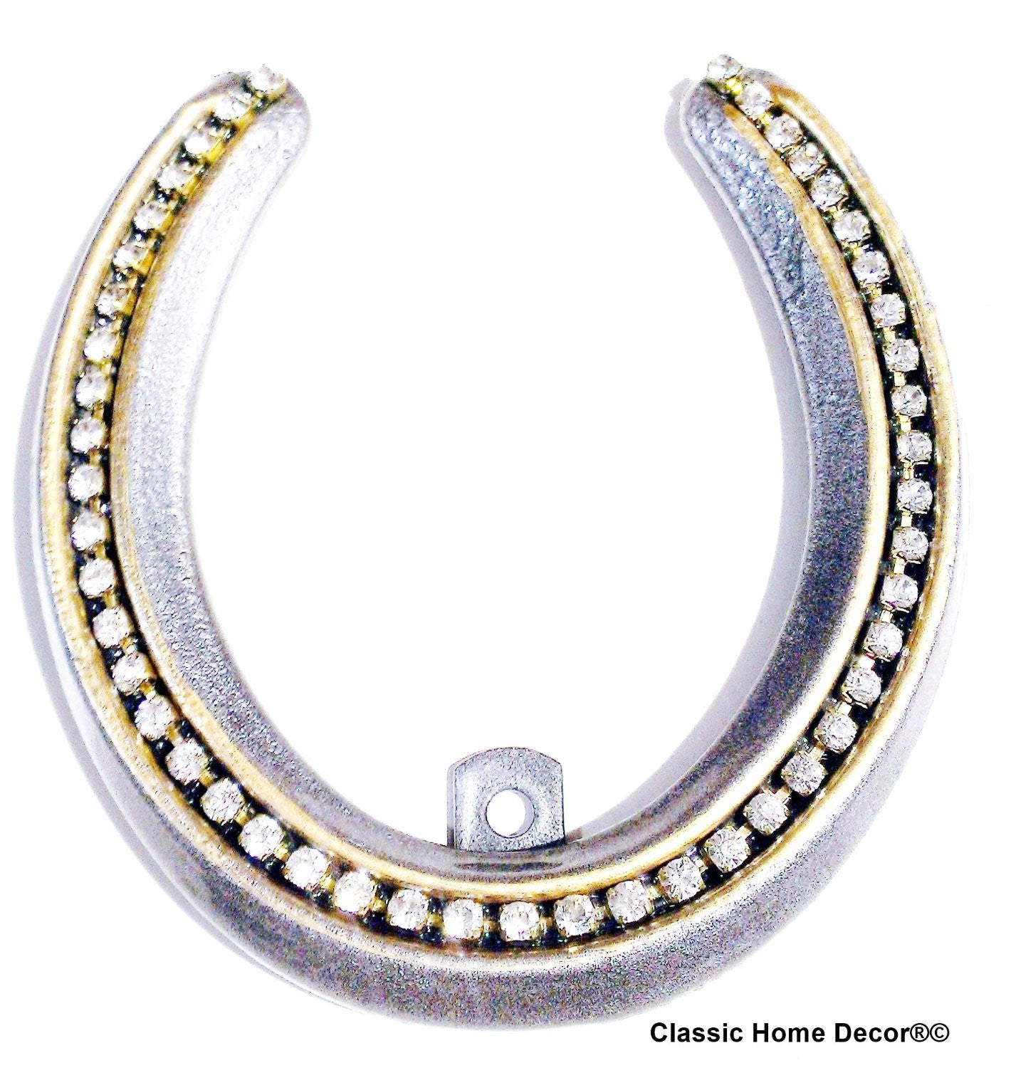 Lucky Lady Horseshoe with Rhinestones  Silver