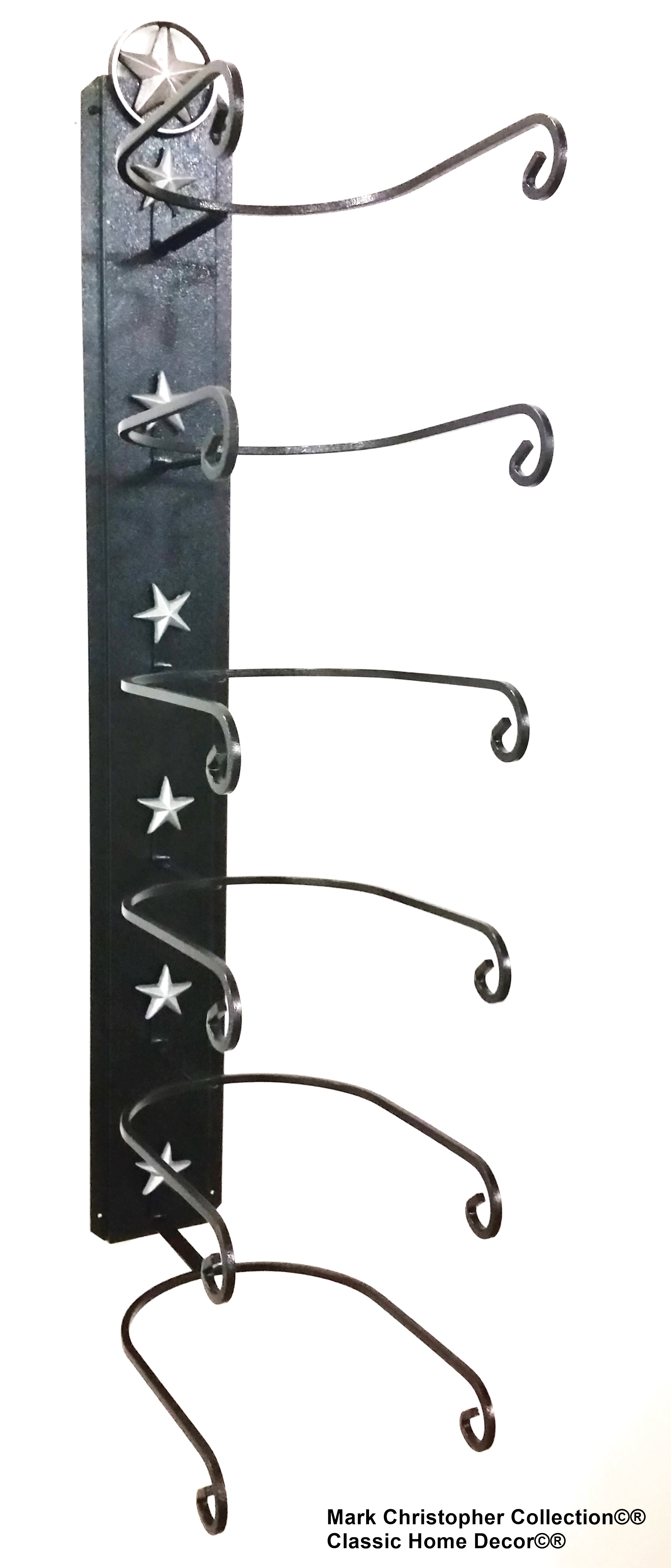 American Made Cowboy Hat Holder STAR 886 Cast Iron Lone Star Black 6 Tier Hat Rack