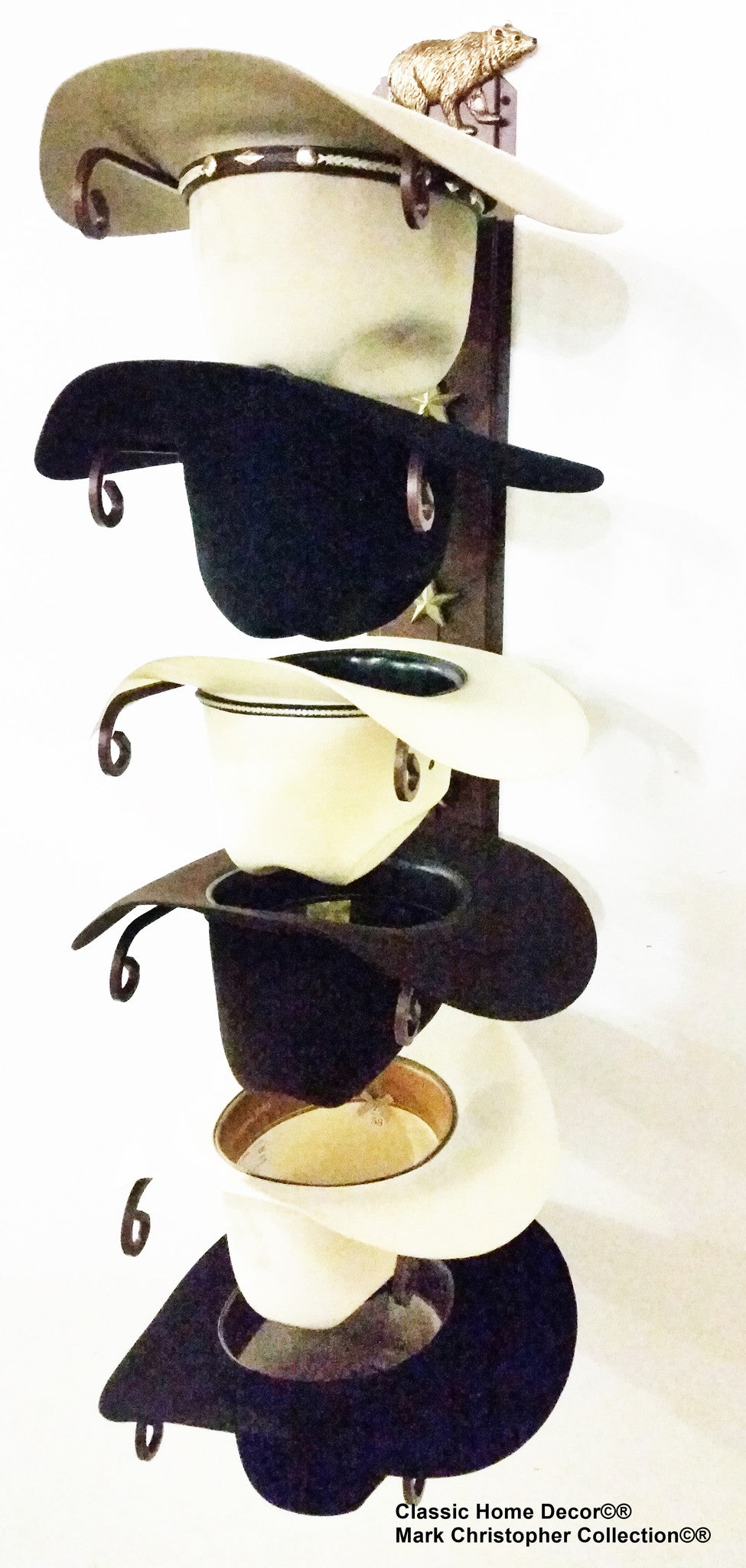 American Made Cowboy Hat Holder STAR 886 Bear CT 6 Tier Hat Rack