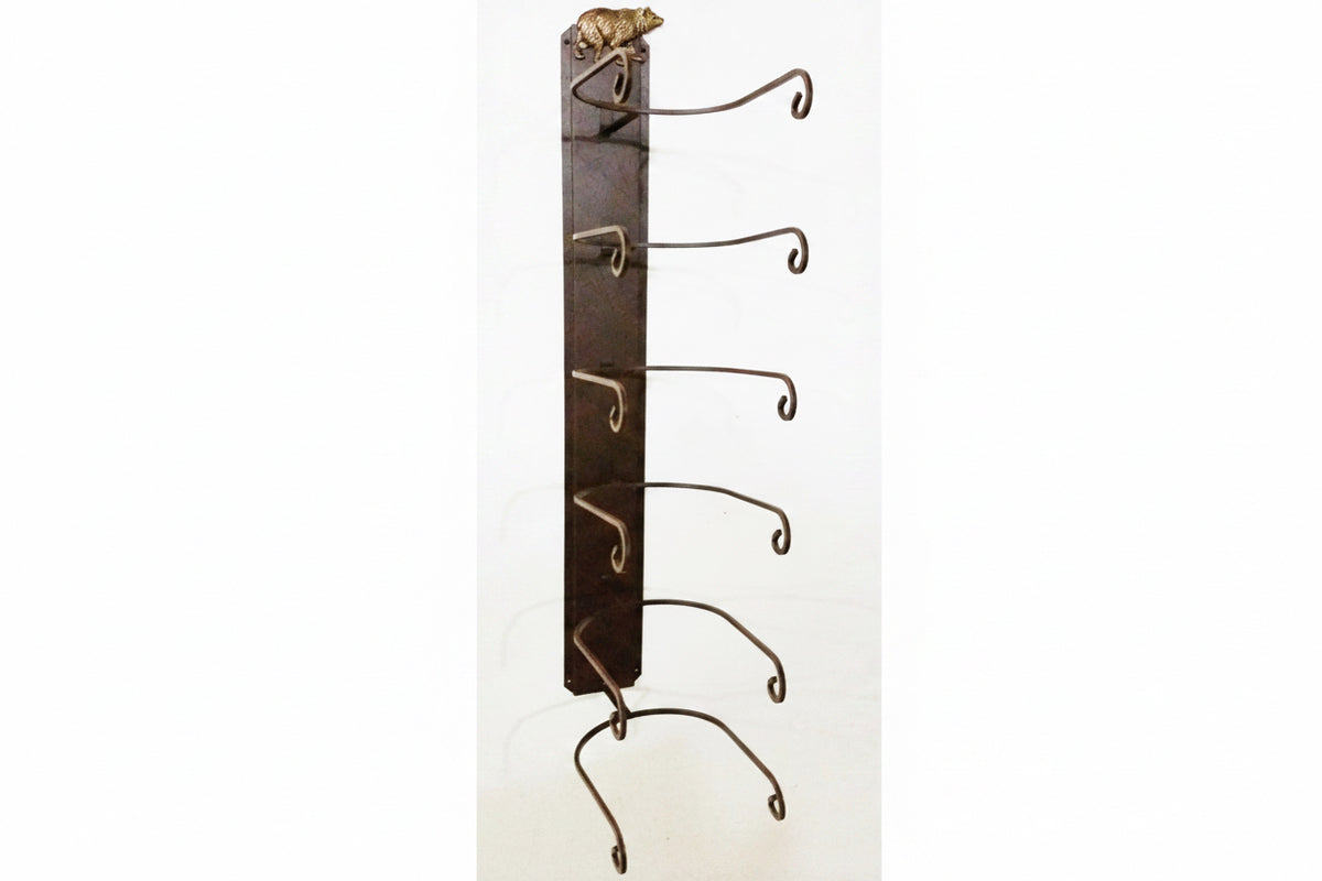 American Made 6 Hat Cowboy Hat Rack with Bear – Wall Mounted Rust | Mark Christopher Collection