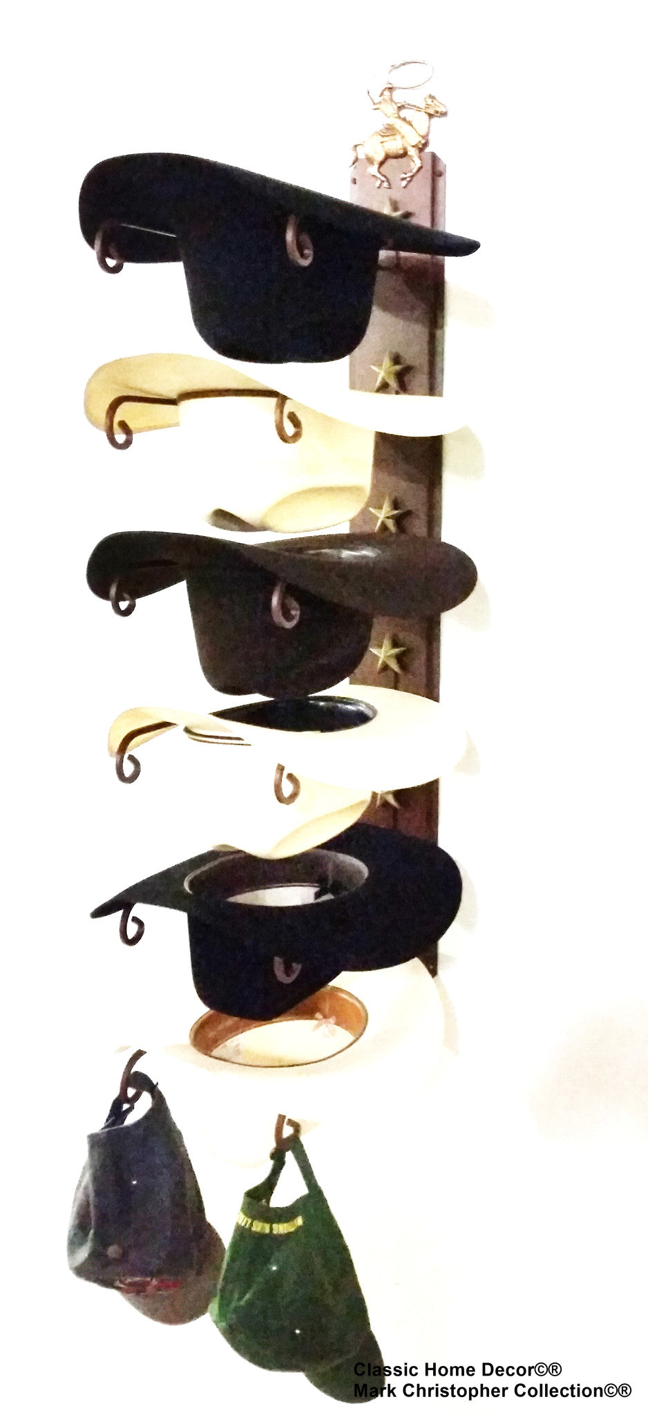 American Made Cowboy Hat Holder STAR 886 Cowboy Roper CT 6 Tier Hat Rack