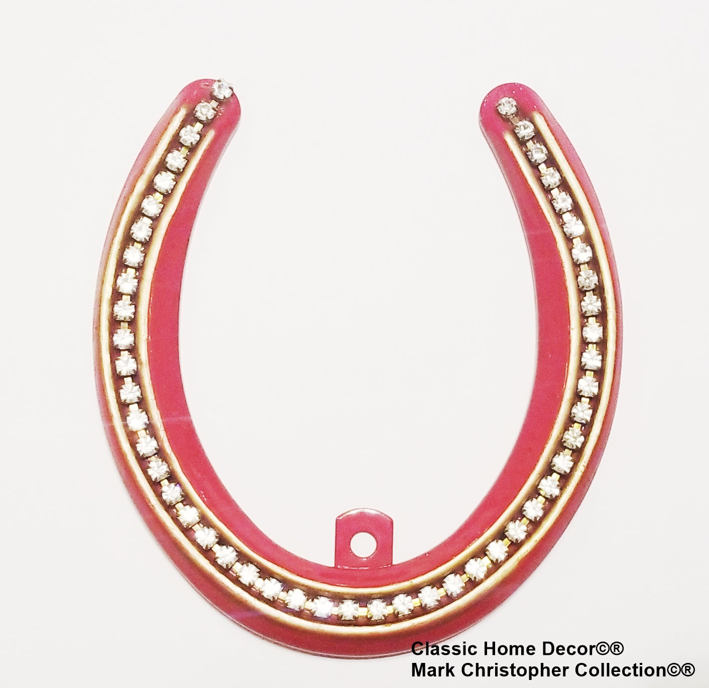 Lucky Lady Horseshoe with Rhinestones Red