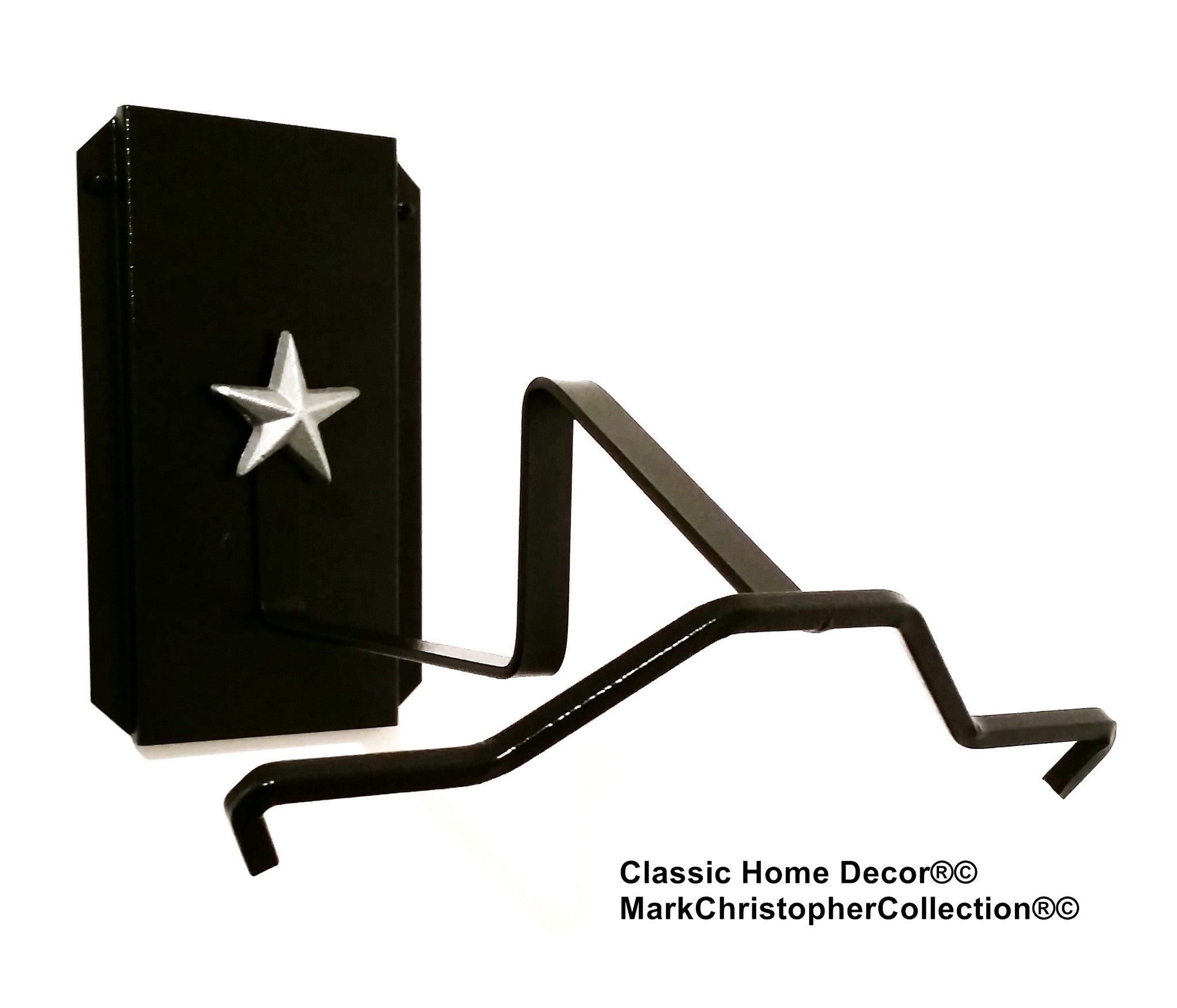American Made Cowboy Hat Holder Single with Stars 891 BLK/SLV