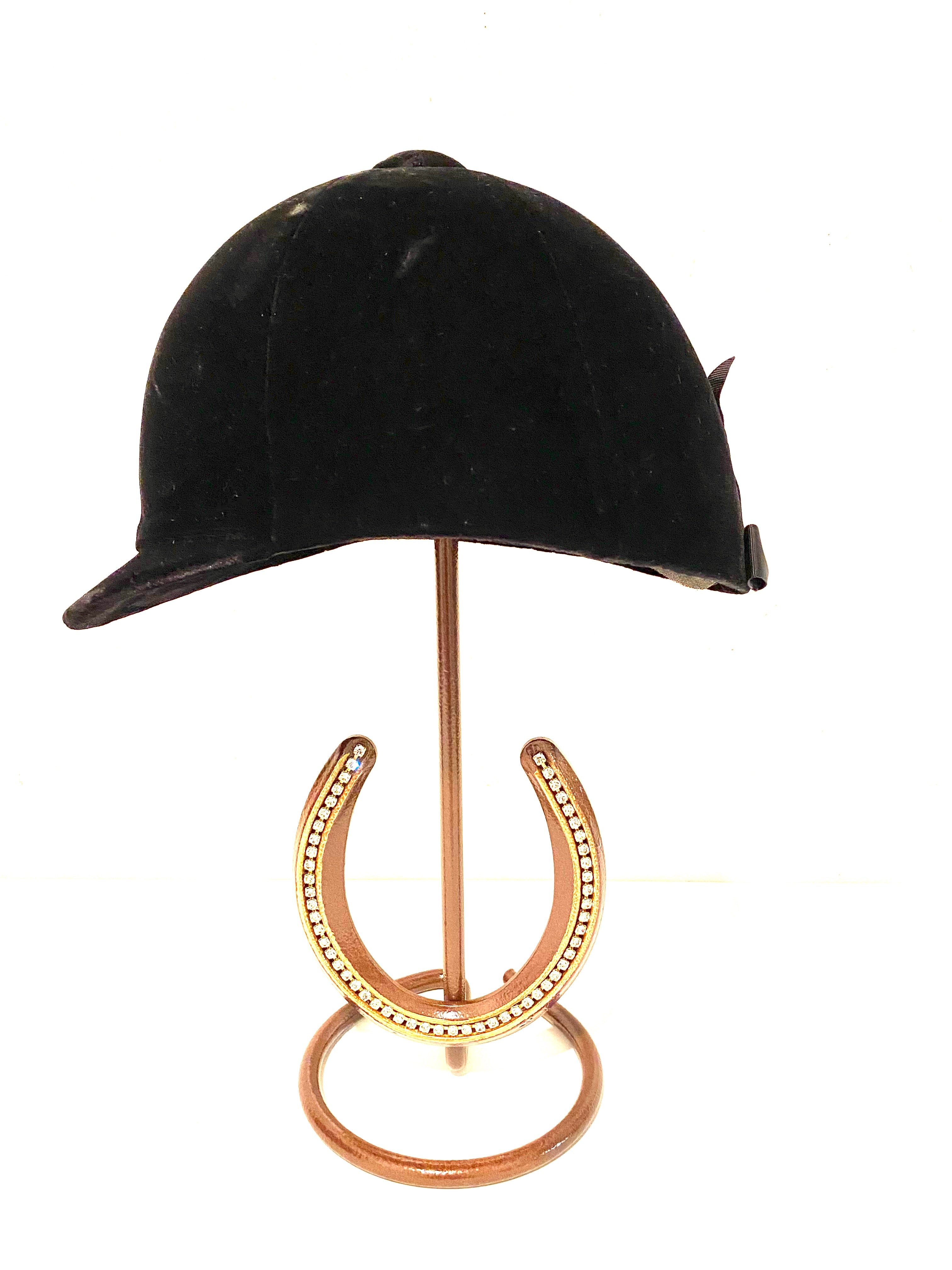 American Made Cowboy Hat Stand with Genuine Rhinestone HorseShoe CT