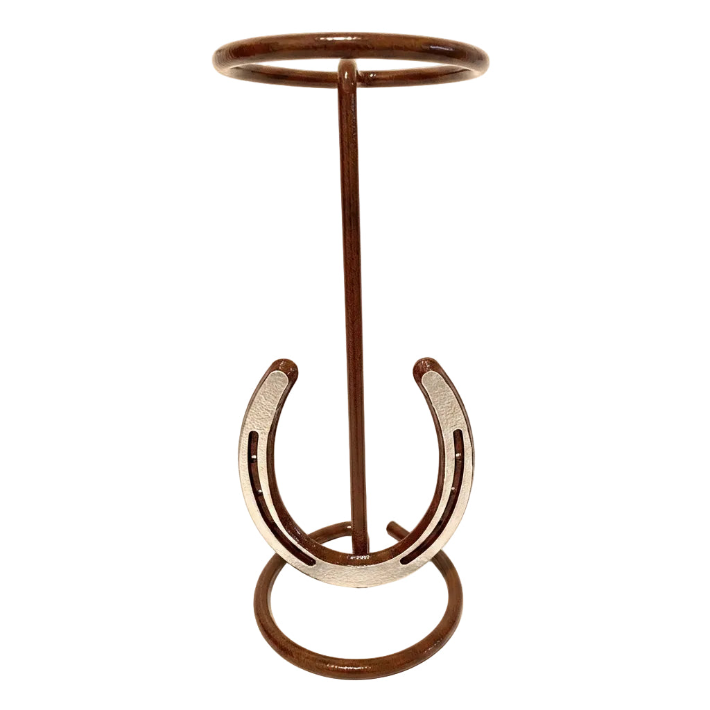 American Made Cowboy Hat Stand with Genuine Horseshoe – Rust | Mark Christopher Collection