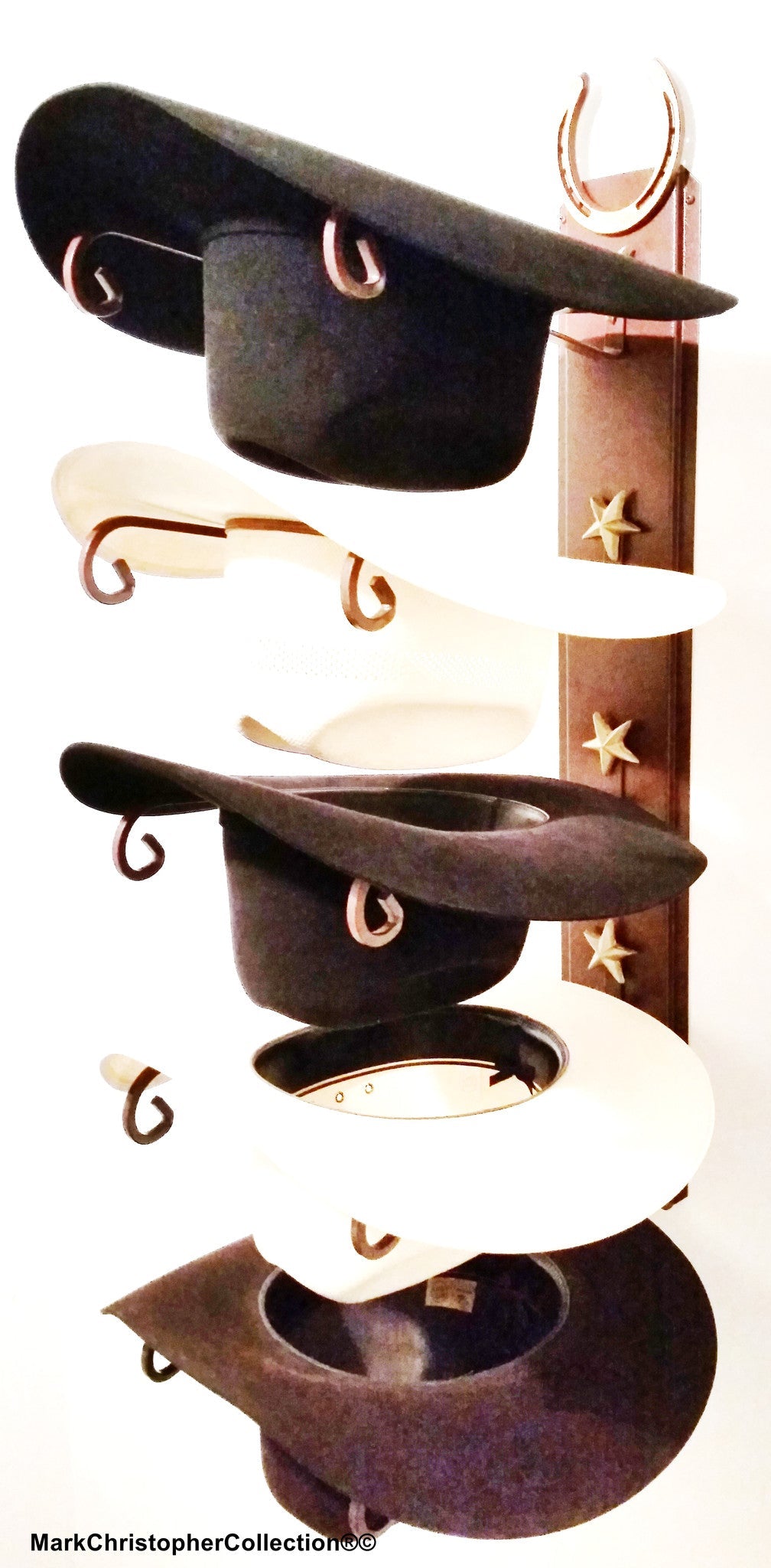 American-Made 5 Hat Rack Wall Mount – Cowboy Hat Holder Made in The USA