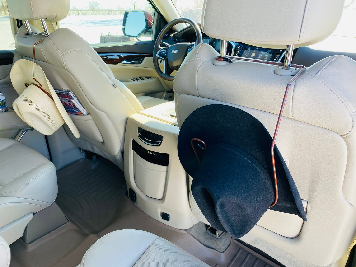 Patented American-Made Vehicle Hat Holder – Fits Adjustable Headrests in Trucks & SUVs