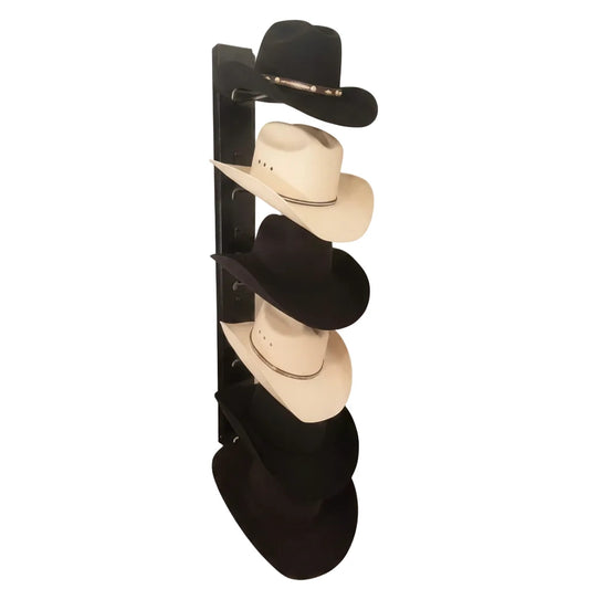 American Made Crown Up 6 Hat Cowboy Hat Rack – Wall Mounted Black | Mark Christopher Collection