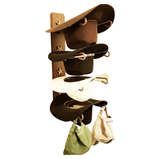 4 Hat Rack with Stars – American Made Steel | Mark Christopher Collection