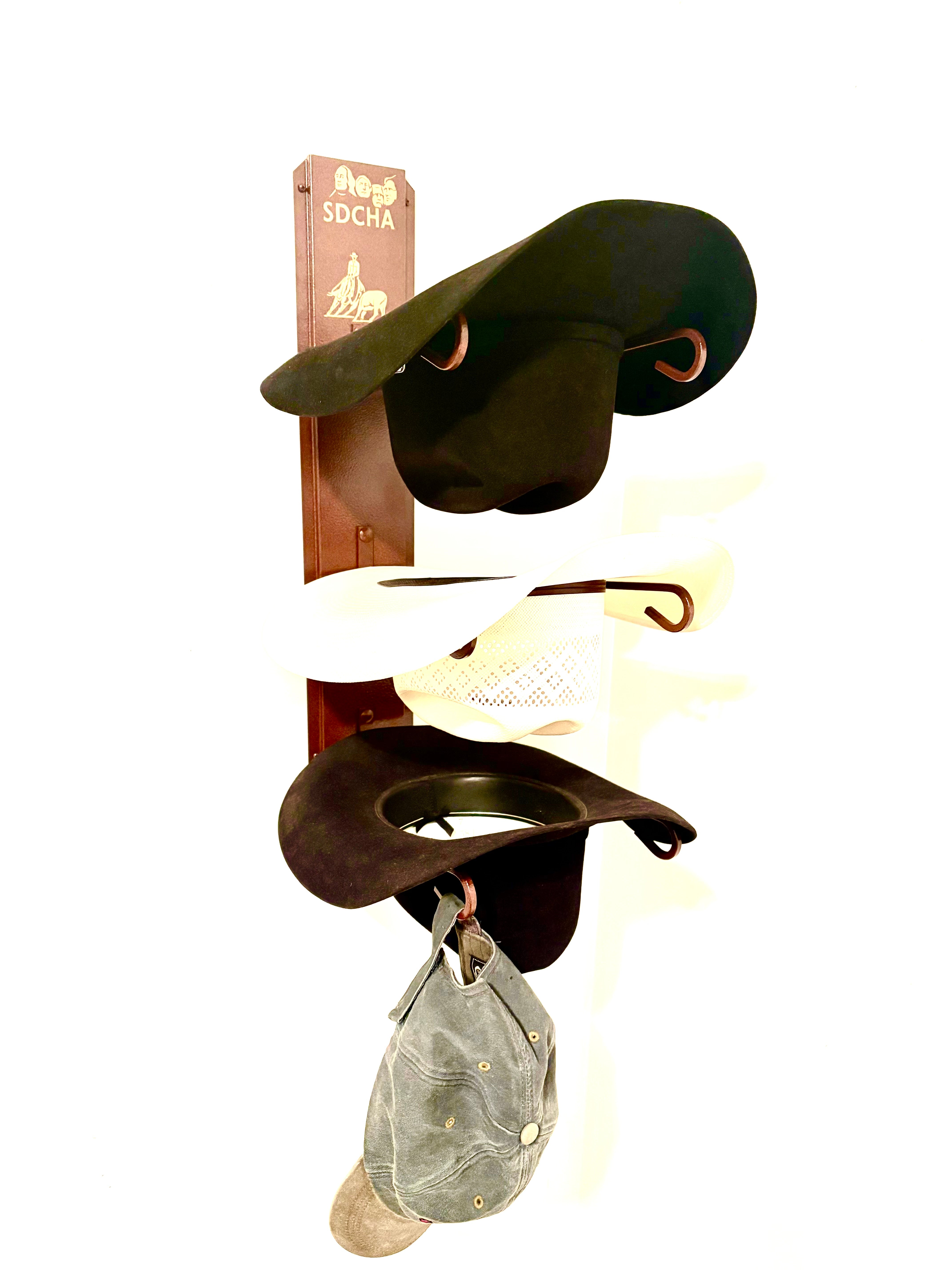 American Made Hat Holder 663 Classic Rust with SDCHA logo on top in gold