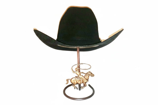 American Made Cowboy Hat Stand with Roper – Rust | Mark Christopher Collection