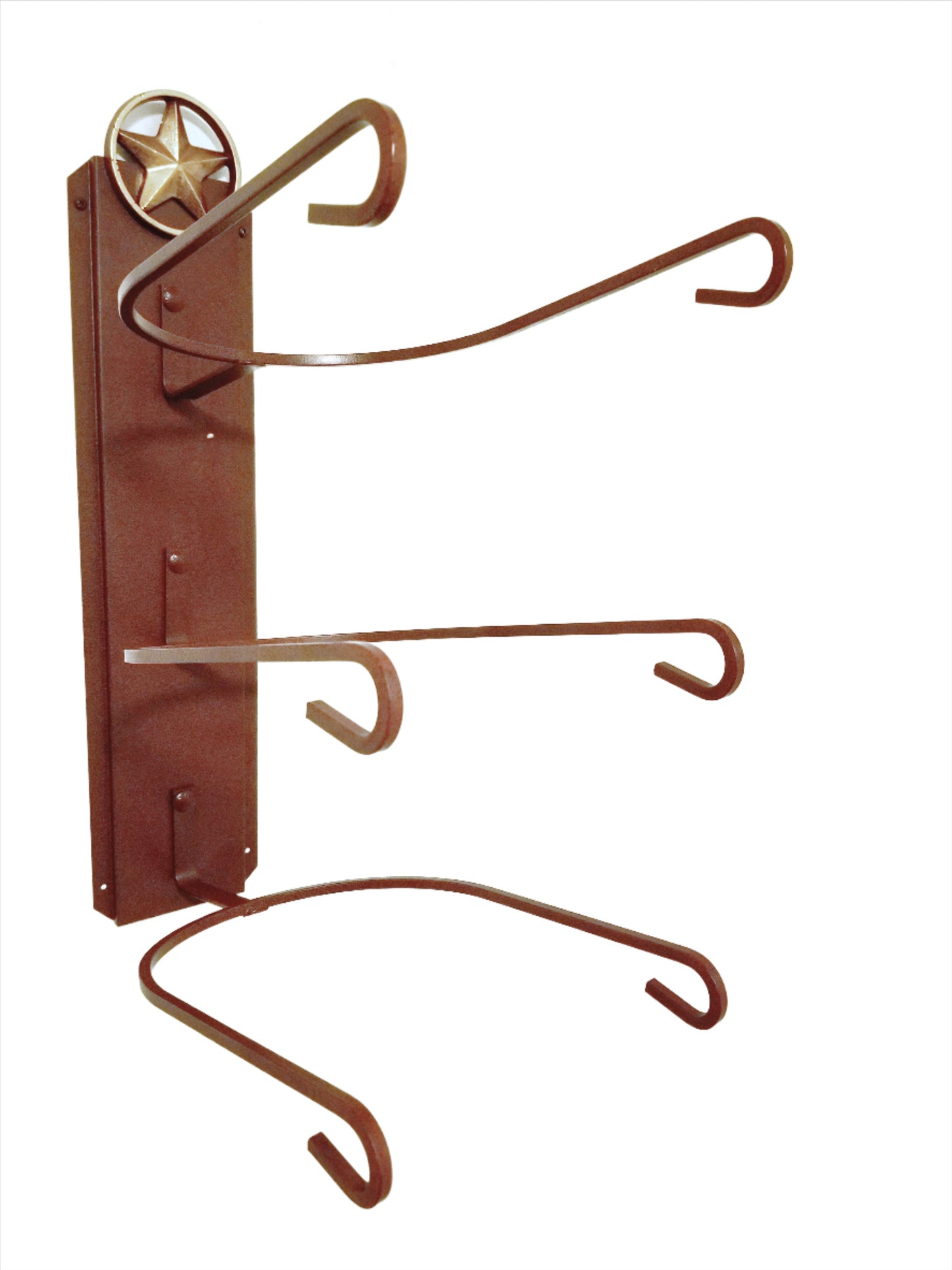 American Made 3 Hat Cowboy Hat Rack with Lone Star – Wall Mounted Rust | Mark Christopher Collection