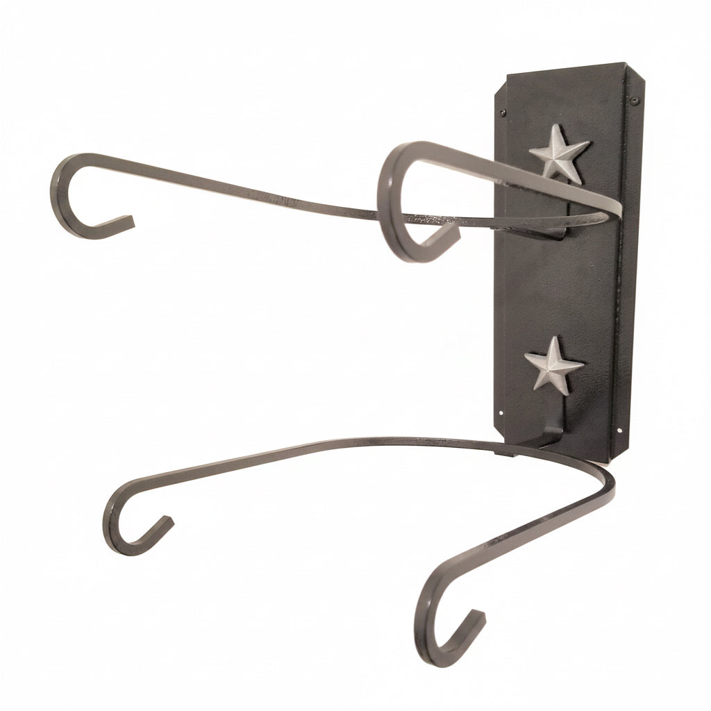 American Made 2 Hat Cowboy Hat Rack – Black with Silver Stars | Mark Christopher Collection