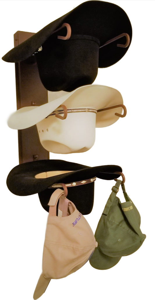 American Made 3 Hat Rack – Wall Mounted Cowboy Hat Holder Rust | Mark Christopher Collection