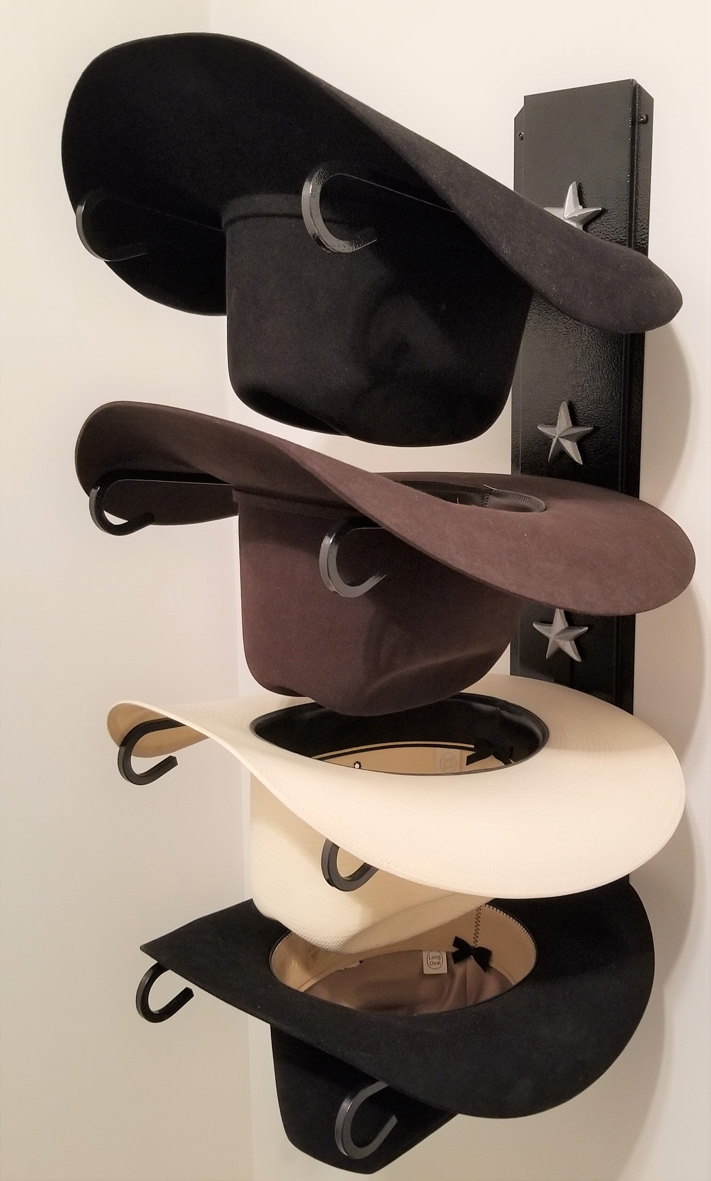 American Made Cowboy Hat Holder  Black With Silver Stars 664 B/S USA