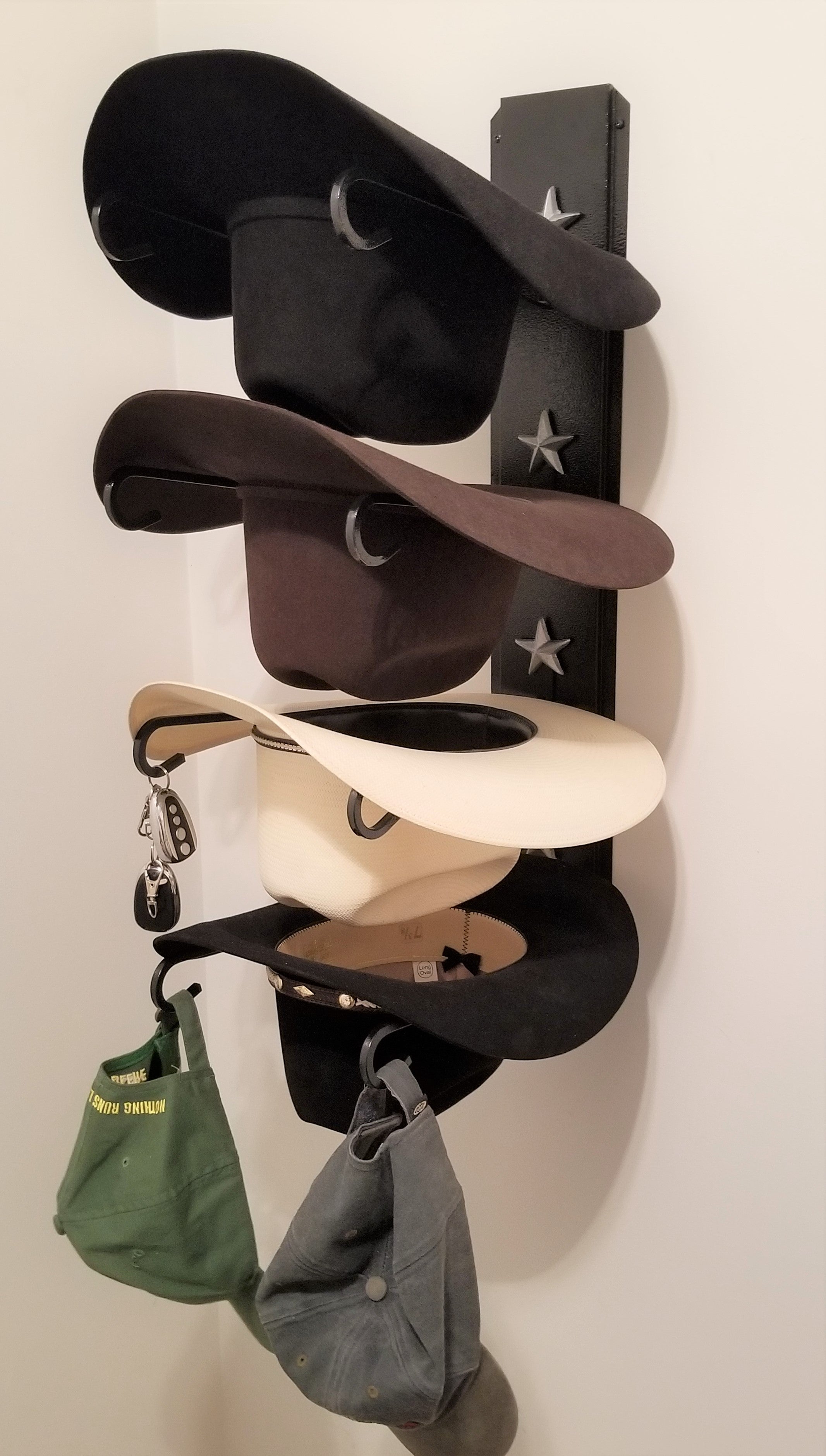 American Made Cowboy Hat Holder  Black With Silver Stars 664 B/S USA