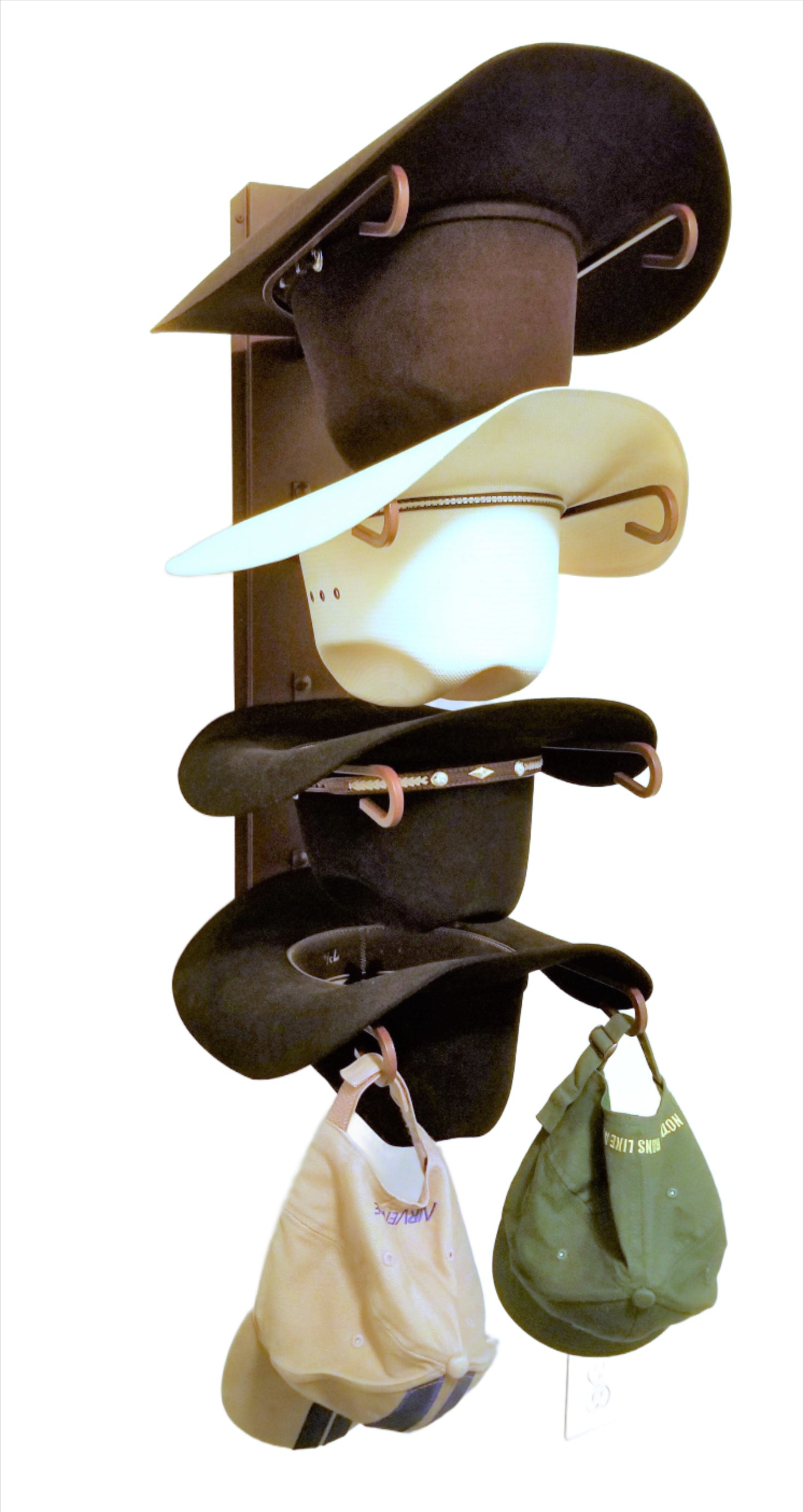 American Made 4 Hat Cowboy Hat Rack – Wall Mounted Rust | Mark Christopher Collection