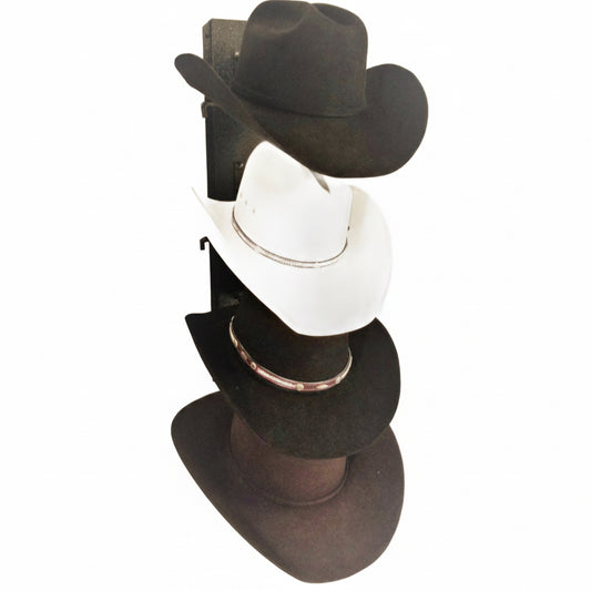 American Made Crown Up 4 Hat Cowboy Hat Rack – Wall Mounted Black | Mark Christopher Collection