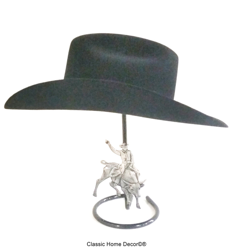 American Made Cowboy Hat Stand with Bull Rider Black