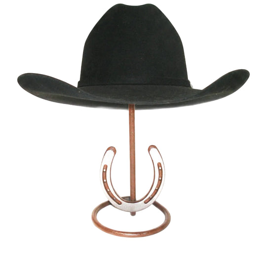 American Made Cowboy Hat Stand with Genuine Horseshoe – Rust | Mark Christopher Collection