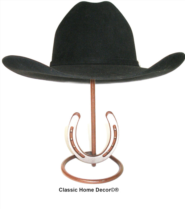American Made Cowboy Hat Stand with Genuine Horseshoe CT