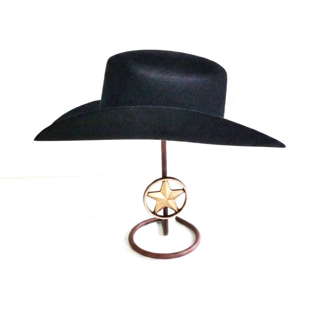 American Made Cowboy Hat Stand with Lone Star – Desk or Shelf Display | Mark Christopher Collection