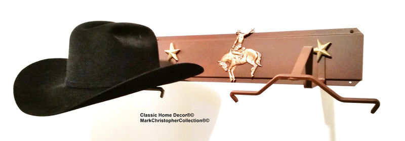 American Made Cowboy Hat Holder Double with Stars  6622 Bronc