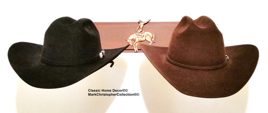 American Made Cowboy Hat Holder Double with Stars  6622 Bronc