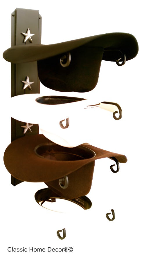 American Made Cowboy Hat Holder Star Holds 4 Hats 664 USA