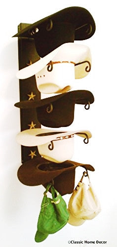 American Made Cowboy Hat Holder Black with Gold Stars