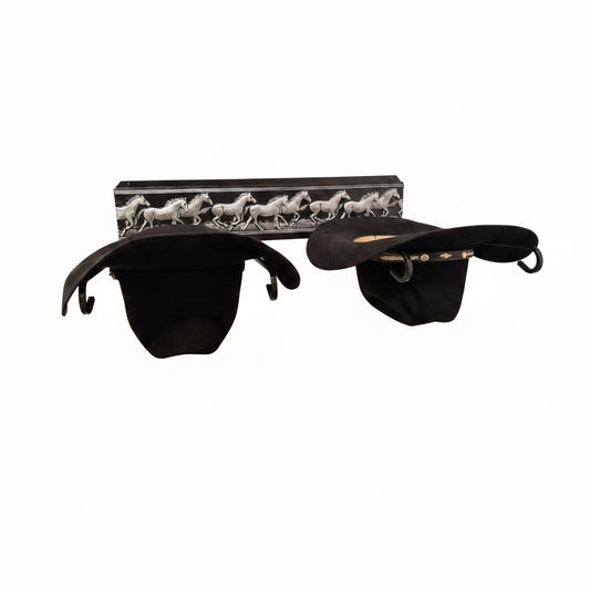 American Made Western Hat Holder 666 Runninghorses Black