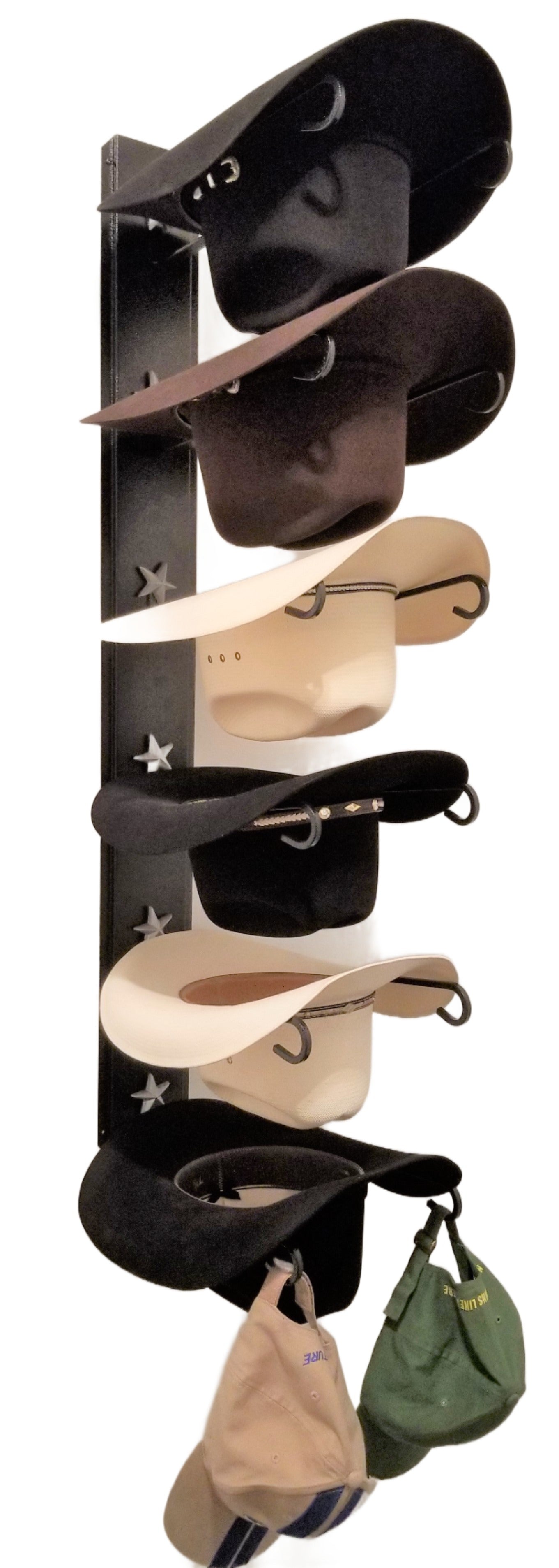 American Made 6 Hat Rack with Stars – Wall Mounted Cowboy Hat Holder | Mark Christopher Collection