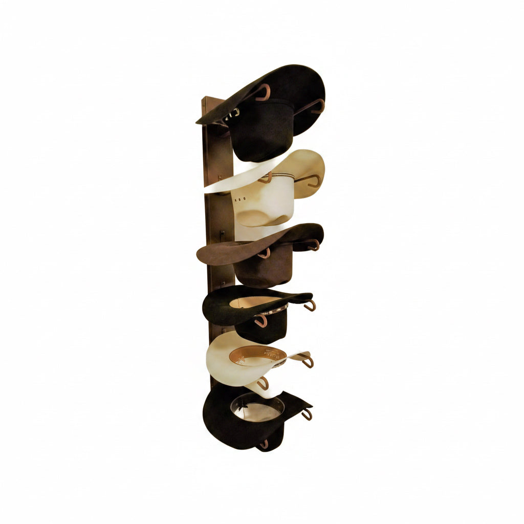 American Made 6 Hat Cowboy Hat Rack – Wall Mounted Rust | Mark Christopher Collection